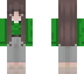girl in a green sweater