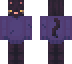 black cat in a purr-ple sweater
