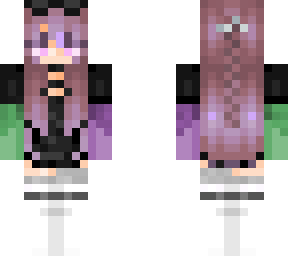 brown and purple haired girl