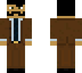 brown suit