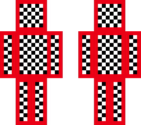 red outline checker board
