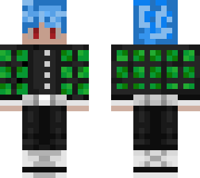 demon slayer with blue hair