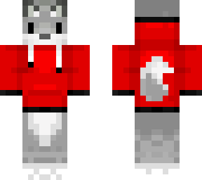 arctic fox in a red jacket