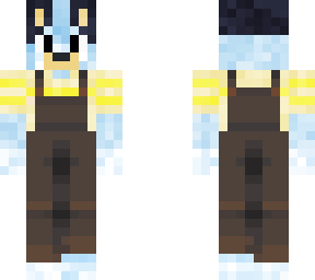 bluey in overalls