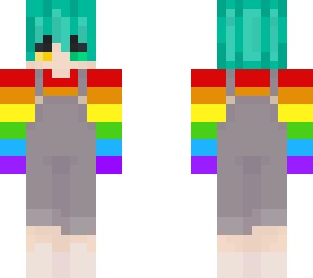 rainbow with blue hair