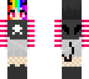 remake of my minecraft skin again!! (demon version)