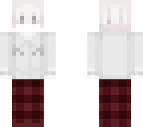 white hair eboy with red plaid pants