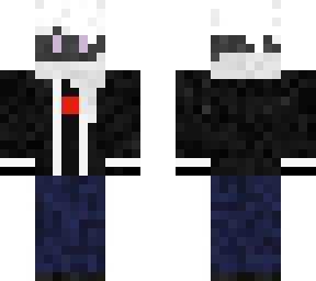 a demonic white haired guy wearing a jacket