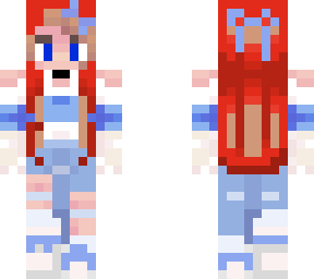 red hair blue girl | Minecraft Skin