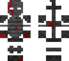gray/black and red armor