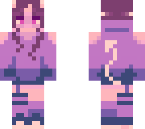 purple hoodie demon girl