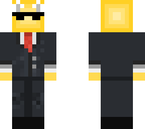 yellow head with a suit and pogger glasses