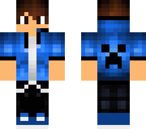 creeper blue gamer hoodie