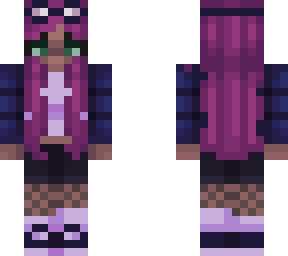 purple pink hair girl