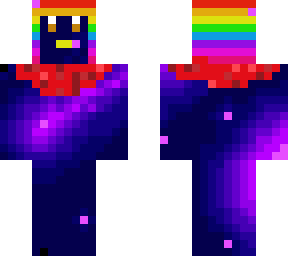 red scarf rainbow space man