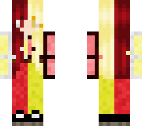 split color red and gold girl