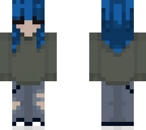 blue haired grunge skin