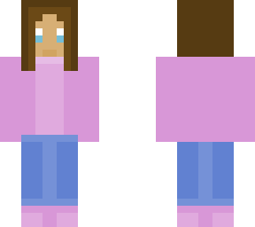 cute sweater with pink shirt under, blue jeans and pink shoes