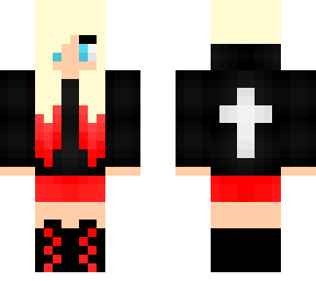 blonde and red goth girl