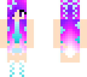 cute blue crop purple hair girl