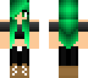 cute green haired girl