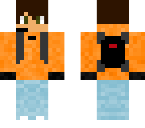 orange hoodie backpack guy