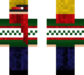green christmas sweater redtie skin w/ scarf