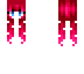 female hb - lovely rose red fade pink pigtails