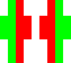 red and green