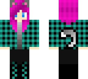 purple hair cat girl