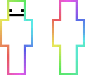 white and rainbow