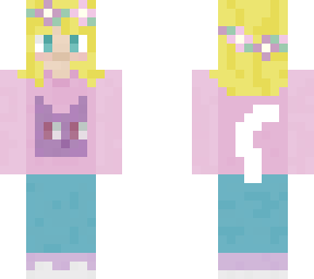 blond girl with comfy outfit