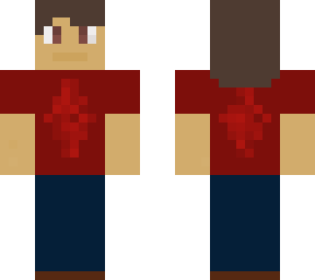 boy with red shirt and jeans