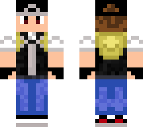pokemon red skin (black jacket & white undershirt )