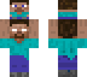 herobrine holding steve