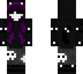 punk skull girl purple hair