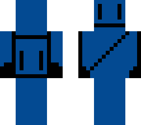 backwards blue guy with black designs