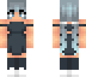 fancy blueish-gray outfit girl