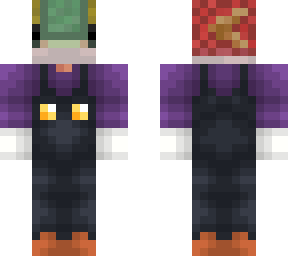 salmon purple overalls