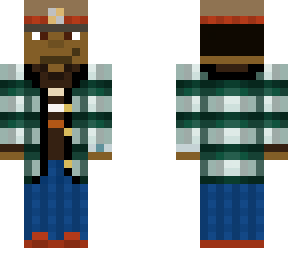 stripey t-shirt, flannel jacket, pajamas