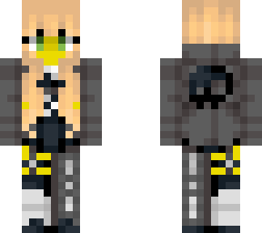 female - skull jacket - blonde hair