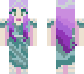 seafoam silver goddess (purple hair)