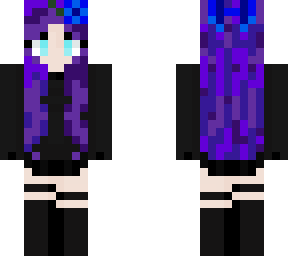 cozy black outfit-purple hair