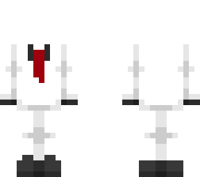 ob - simple white suit w/ red tie