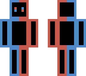 neon red & blue