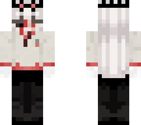 open eyes, white hair, ram horns