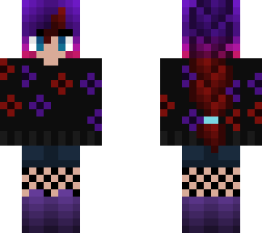 purple to red french braid w/ flower sweatshirt