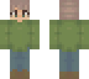 ~moss~ green hoodie//first male skin