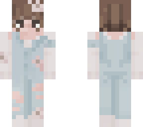 short hair girl in overalls
