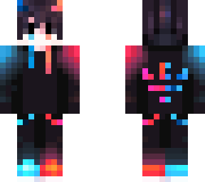 neon blue red